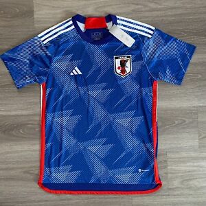 Adidas Japan JFA Soccer Jersey Mens Medium Slim Fit Qatar World Cup 2022 Blue