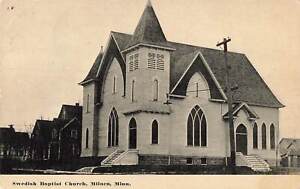 Vintage Postcard Exterior View Swedish Baptist Church Milaca Minnesota 1912