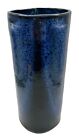 New ListingSigned Studio Art Pottery Cylinder Vase Blue Black Glaze KR-N 9.25” inches tall