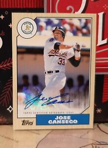JOSE CANSECO AUTO ~ 2017 TOPPS / 30TH ANNIVERSARY AUTOGRAPH #1987A-JC ~ OAKLAND