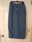 St Johns Bay Women's Long Denim Skirt     Size 10    Blue Denim  (T016K)