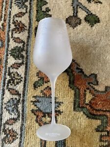 Belvedere Vodka Satin Frosted Wine Sipping Martini Glass w/ Silver Tree