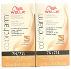 WELLA Color Charm Medium Blonde 7N/711 Permanent Hair Dye - LOT of 2