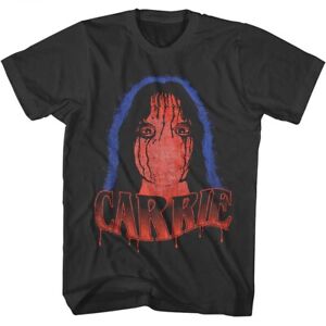 Carrie Movie Stephen King Horror Film Carrie Face Blue Outline Men's T Shirt