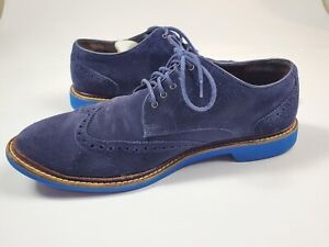 Cole Haan Lunargrand Suede Oxford Shoes Navy & Blue Men’s Size 10 M Wingtip