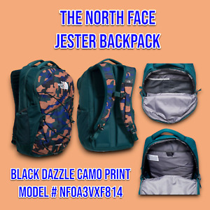 The North Face TNF JESTER Camo Backpack Black Dazzle Camo Print - New With Tags