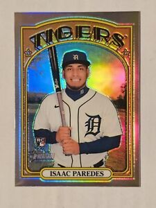 Isaac Paredes 2021 Topps Heritage Baseball Chrome Refractor #'d /572 Rookie RC
