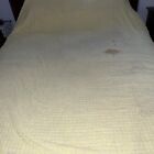 Vintage Cutter Yellow  Cotton Tufted Chenille Polka Dat Bedspread - 95” X 113”