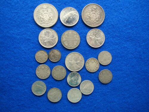 New ListingCanada Silver Coin Lot - 19 Coins  - Circulated - See Photos