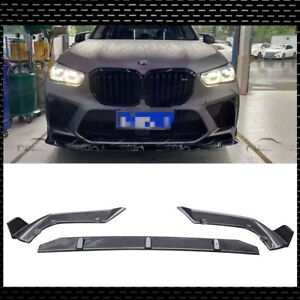 Carbon Fiber For 2020-2021 BMW X5M F95 Front Bumper Lip Chin Spoiler Splitters