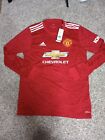 Adidas Manchester United 2021 Home Mens Long Sleeve Jersey Red Size L FM4290