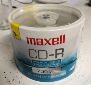 Maxell 50 Pack CD-R 700mb 80min 48x Recordable Media Discs SEALED!