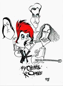 My Chemical Romance - Original Pen & Ink Caricature by Michael Hopkins