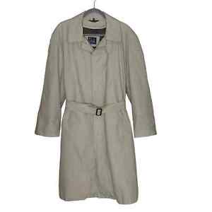 Men’s JoS A Bank Size 40 Short Tan Trench Coat With Belt and Removable Lining