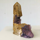 458g Natural Purple Chalcedony Grape Agate Quartz Crystal Wand Point Healing