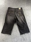 Vintage Pelle Pelle Jeans Mens 40 Cut Off Y2K Black Denim Shorts Jorts Baggy