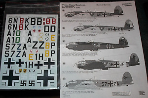 1/48 DECALS- THREE GUYS REPLICAS TGR48002 HEINKEL He-111s BofBF;NIGHT  5 OPTIONS