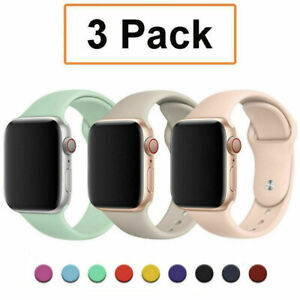 3 Pack For Apple Watch 8-1 iWatch SE 38/40/42/44/49mm Silicone Sport Band Strap