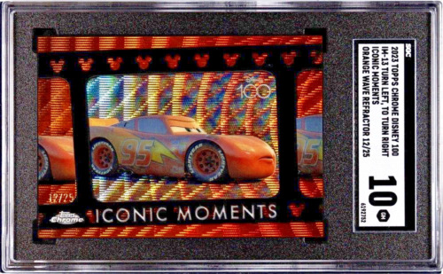 2023 Topps Chrome Disney Iconic Moments IM - 13 CARS Orange Wave /25 * SGC 10 *
