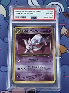 PSA 8 NM Mint Dark Espeon No. 196 Neo Destiny Holo 2001 Japanese Graded Card