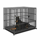 L/XL/XXL Heavy Duty Jumbo Rolling Dog Cage Thick Steel Strong Dogs Crate Kennel