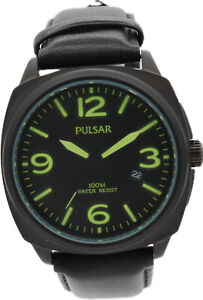 46mm Pulsar PS9199X1 Men's Quartz Wristwatch Japan Steel PVD Military Style