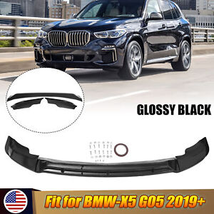 Gloss Black Front Bumper Lip Splitter Kit ABS For 2019~2023 BMW G05 X5 M Sport