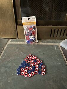 Vintage lot red white blue sewing buttons
