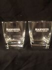 Harveys Bristol Cream lot of 2 drinking glasses  8 oz 3.5” Rocks Glasses L