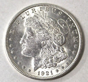 1921 P Morgan Silver Dollar $1 AU +