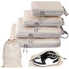Compression Packing Cubes for Suitcases 6 Set Light Travel Suitcase Beige