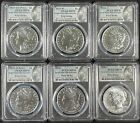New Listing2021 Morgan & Peace Silver Dollar 6 Coin Set CC O D First Strike Label PCGS MS70