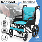 [FDA APPROVED]Lightweight Foldable Transport Wheelchair w/Handbrakes & Footrest
