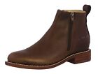 Mens Brown Chelsea Ankle Boots Real Leather Cowboy Western Dress Round Toe Bota