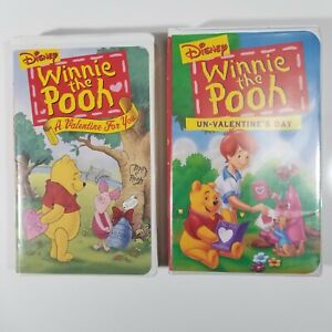 2 Walt Disney Winnie the Pooh - A Valentine for You • Un-Valentine's Day VHS lot