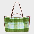 Plaid Craft Tote Handbag - Universal Thread Green