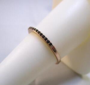 10K Solid Rose Gold Black Stone Wedding Band Ring   SCRAP, WEAR OR REPLACE STONE