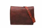 Men's Genuine Vintage Chocolate Brown Leather Messenger Bag Shoulder Laptop Bag