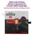 5 gram PAMP Call of Duty Modern Warfare 3 III Gold Bar w/ Frame: In Game Bonus!