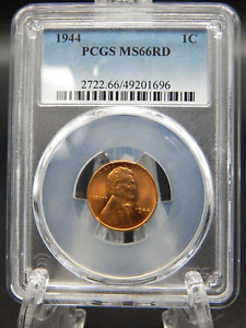 1944 PCGS MS66 RD RED Lincoln Wheat Back CENT #BT-46
