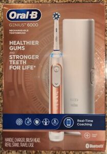 Oral-B Genius 6000 Electric Toothbrush, Bluetooth, Lithium Battery - Rose Gold