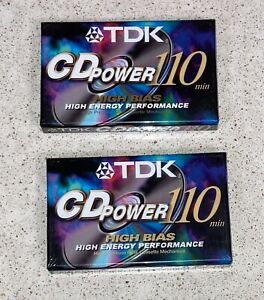 LOT OF 2 SEALED TDK CD POWER HIGH BIAS BLANK CASSETTE TALES - 110 MINUTES