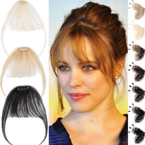 Thin/Thick Fringe Bangs 100% Remy Human Hair Extensions Clip In Hairpiece Topper