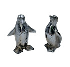 Vintage (antique?) Pair Of 2.25” Non Magnetic Metal Penguin Figurines Toys