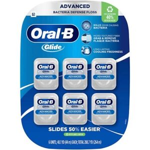 Oral-B Glide Advanced Bacteria Defense Floss, 6-pack FRESH NIB