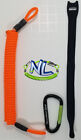 Kayak Fishing Utility Tether Leash w/ quick disconnect Neverlost Neon Orange