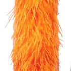 6 Ply ORANGE Ostrich FEATHER BOA 72 Inches; Costumes/Hats/Craft/Bridal/Halloween