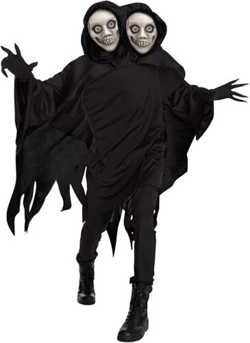 Adult 2 Headed Ghoul Costume Men`s Women`s Grim Reaper Scary Halloween Ghost