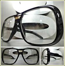 OVERSIZED VINTAGE RETRO Style Clear Lens EYE GLASSES Large Black Fashion Frame
