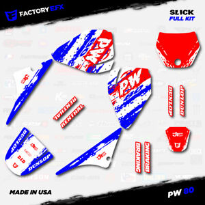 Red White Blue Slick Racing Graphics kit fits Yamaha PW80 PW 80 All Years Custom